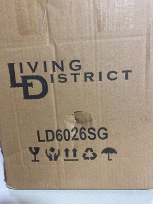 Living District Eclipse 8'' Pendant Frosted White Shade in Satin Gold