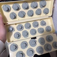 COMPLETE VINTAGE Set of 30 Decorative Design Cams w/ case for Sewing Machine