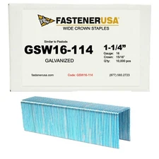 1-1/4" LEG x 15/16" CROWN 16GA GALV GSW-16 STAPLES 10,000ct | GSW16-114