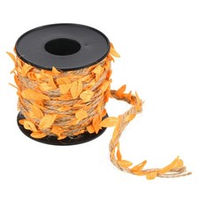 33ft 5mm Burlap Leaf Ribbon Vine Natural Jute Rope Twine, Orange