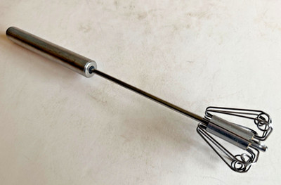 Semi Automatic Egg Whisk Stainless Steel Hand Push Beater Mixer Cream Frother 