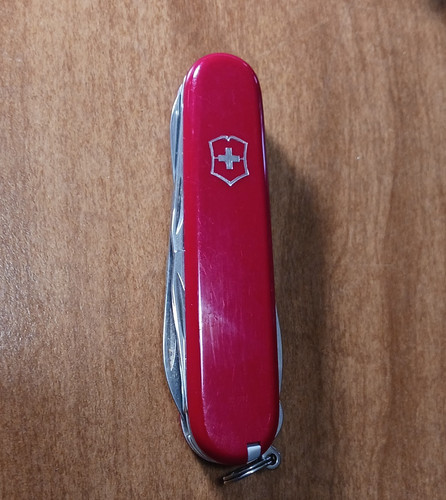 Victorinox Swiss Army Red Multi-Tool Knife Stainless Steel Scissors Corkscrew
