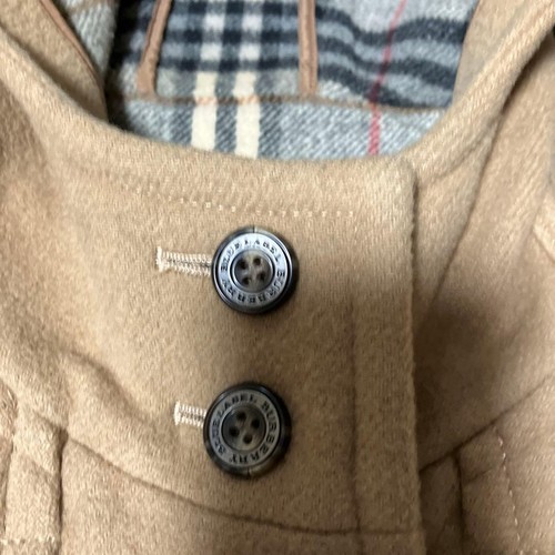 BURBERRY Hooded Long Duffle Coat Jacket Blouson Women Size 40 Camel Nova Plaid  - Afbeelding 10 van 20