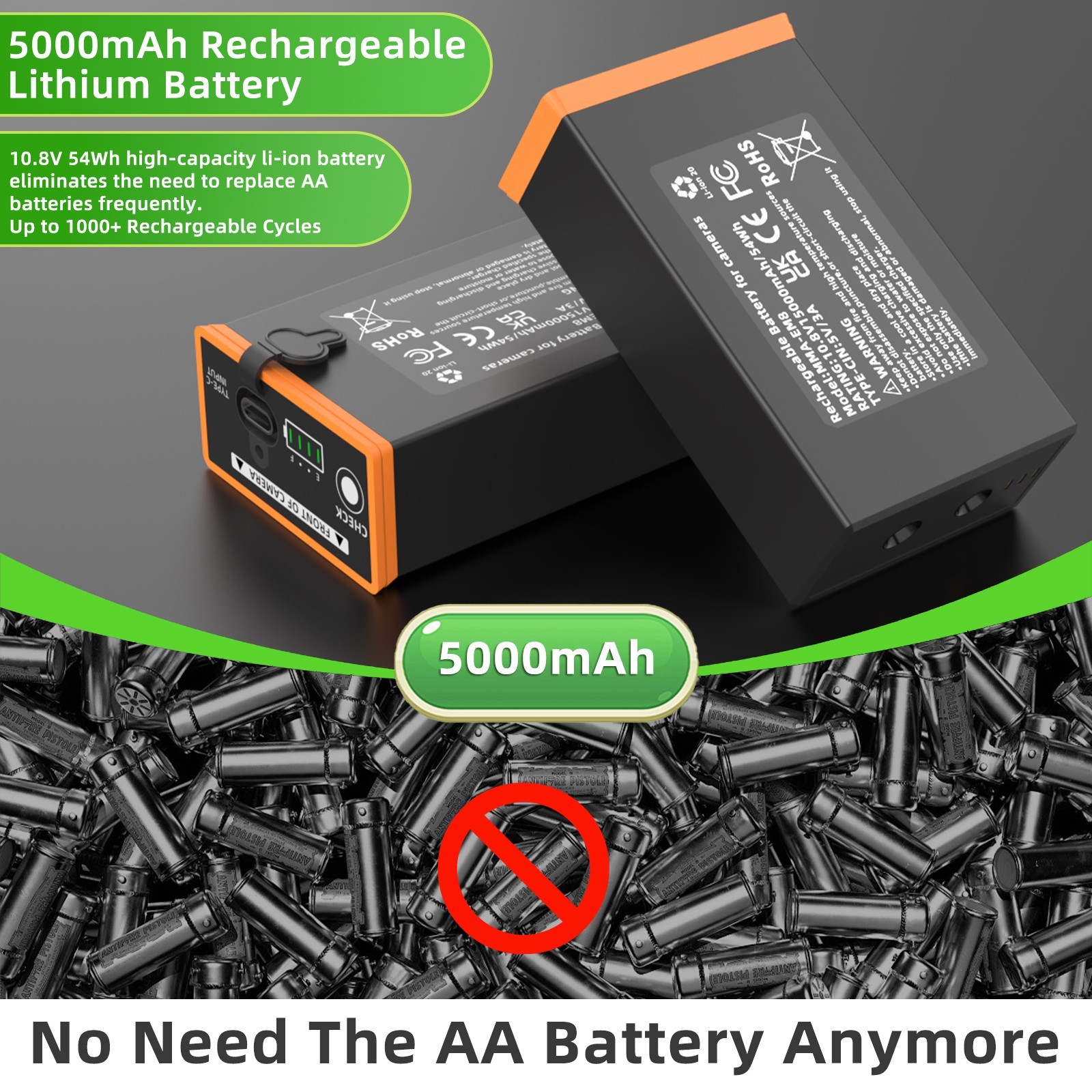 4 Packs Moultrie Power Mag MMA-EM8 5000Ah Battery For Edge Cellular ...
