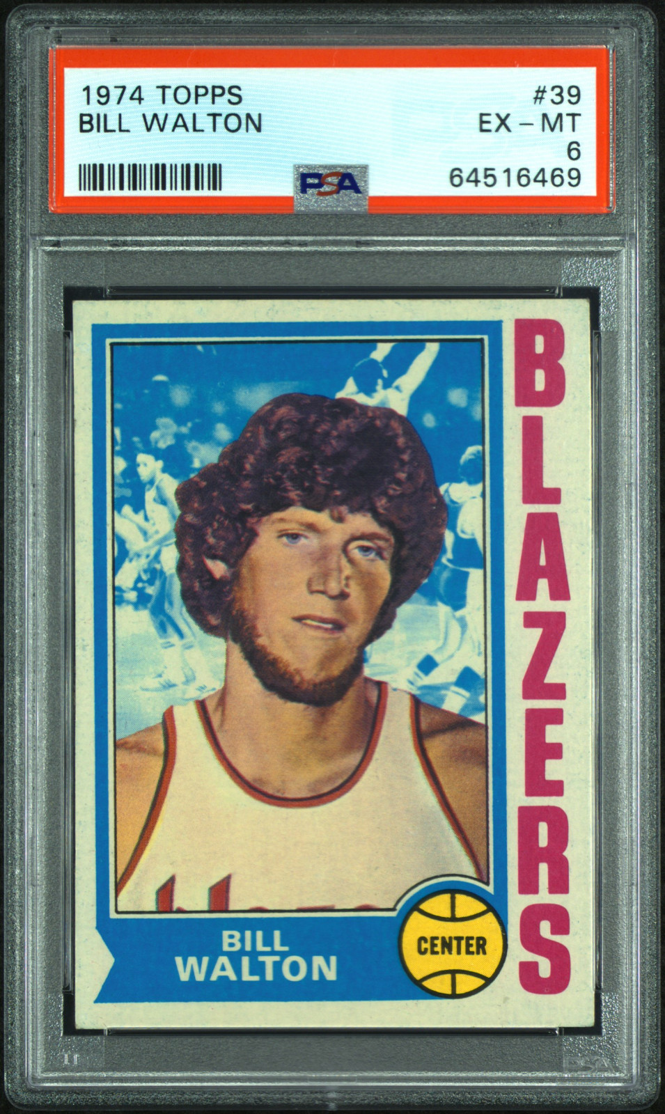 1974 Topps Bill Walton RC #39 PSA 6 Vintage Rookie