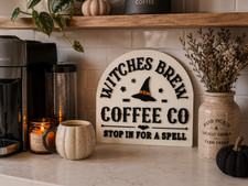 Witches Brew Coffee Co Sign | Halloween Coffee Bar Decor
