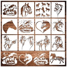Horse Stencils for Painting On Wood Reusable Horse Art Crafts Templates Plast...