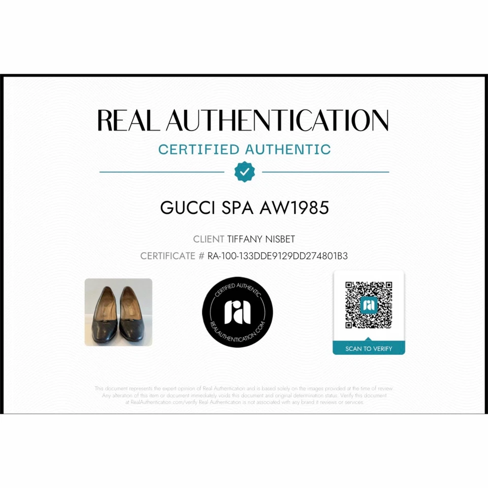 🚨Extremadamente Raro Gucci Vintage AW 1985 Cuero Negro Dorado Logo Tacones Talla 34.5 B Foto 3 de 4