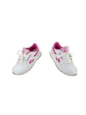 Reebok Classic Leather Kids Size 4 White Pink with Bubble Gum Soles Rare