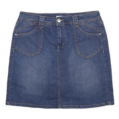 CHRISTOPHER & BANKS Damen Blau Baumwollmischung Jeans Gerade Skort Rock M