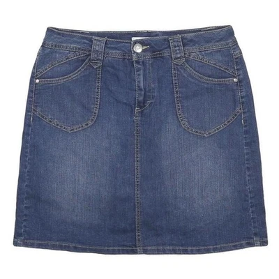 CHRISTOPHER & BANKS Jupe Short Longueur Au Genou En Denim Coton Mêlé Bleu M - Photo 1/4