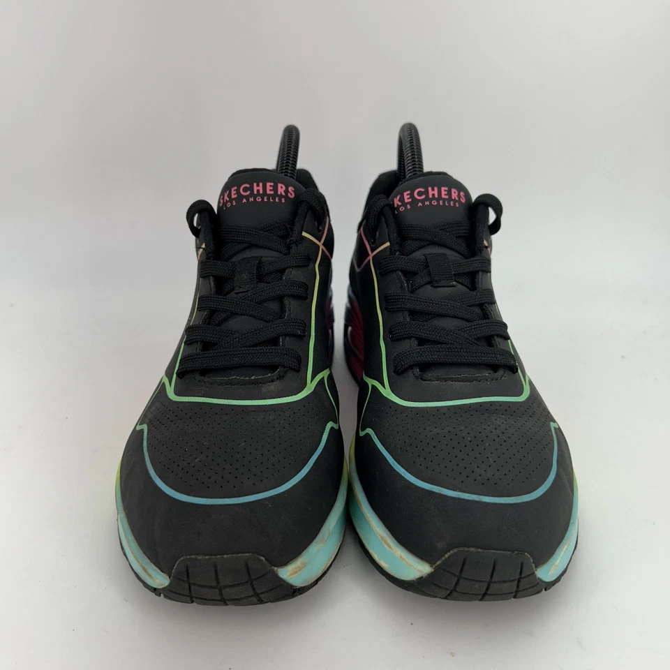 Zapatos Skechers para mujer talla 9 negros multi arco iris espuma viscoelástica refrigerada por aire SN155148 Foto 3 de 4