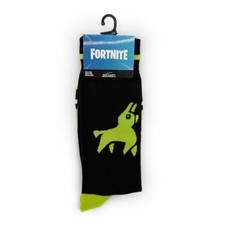 Fortnite Llama Logo Crew Socks Mens Womens Supply Llama Game Gift Black Green