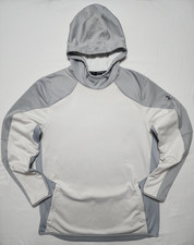 Under Armour Cold Gear Reactor Men's Large White Gray Pull Over Thermal Hoodie