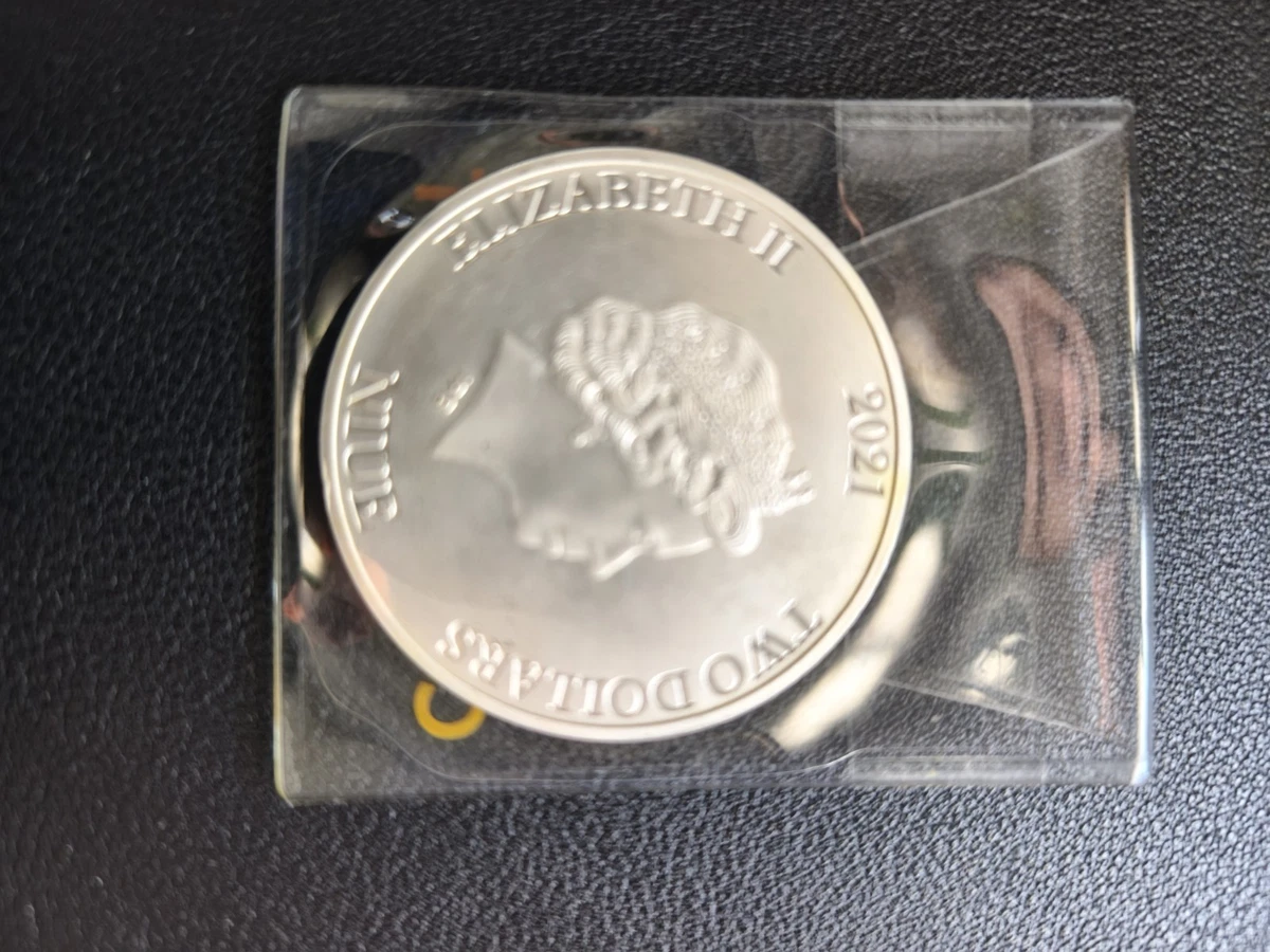 Moneda Bitcoin 2021 Niue 2 dólares–1 oz plata pura .9999–New Zealand-Edic limita