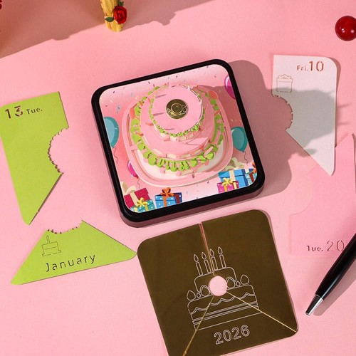 Birthday Gift Cake Paper Carving Calendar 3D Notepad Desktop Ornament L4W0 - Picture 12 of 16