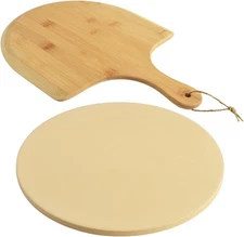 homEdge Pizza Stone Set, Heavy Duty Round Cordierite Baking 12, Beige 