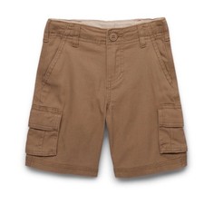 Wonder Nation Boys Twill Cargo Shorts Brown Khaki Size 7 NWT Zip Fly Stretch