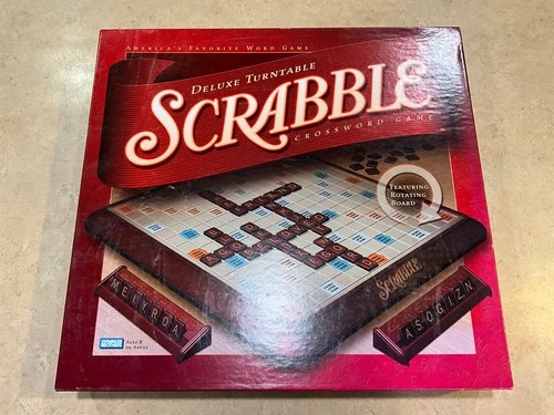 Scrabble Deluxe Turntable Edition Game 2001 Parker Brothers-VTG