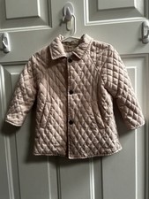 Burberry Baby Girl Quilted Mauve Classic Button Front Sz 18M