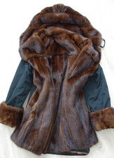 Exquisiter Nerzmantel Pelzmantel Gr. 40 Kapuz...