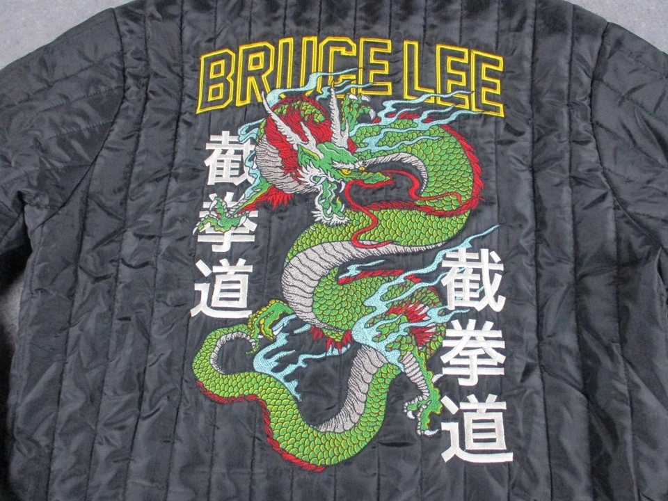 Sobrecamisa Acolchada Bruce Lee Dragon Chaqueta Para Hombre XL Negro Bordado Zapato Palacio Foto 2 de 4