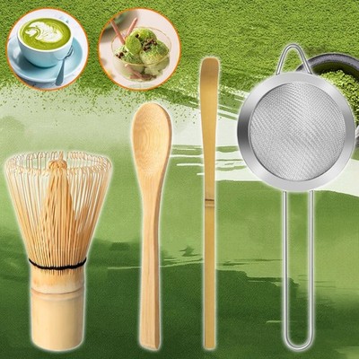 4stk Matcha Tee Set, Matcha Set, Matcha Rührer, Matcha Schneebesen Löffel & Sieb