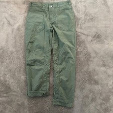 Pilcro Anthropologie Green Cargo Pants Cotton Women's size 30 Patch Pocket