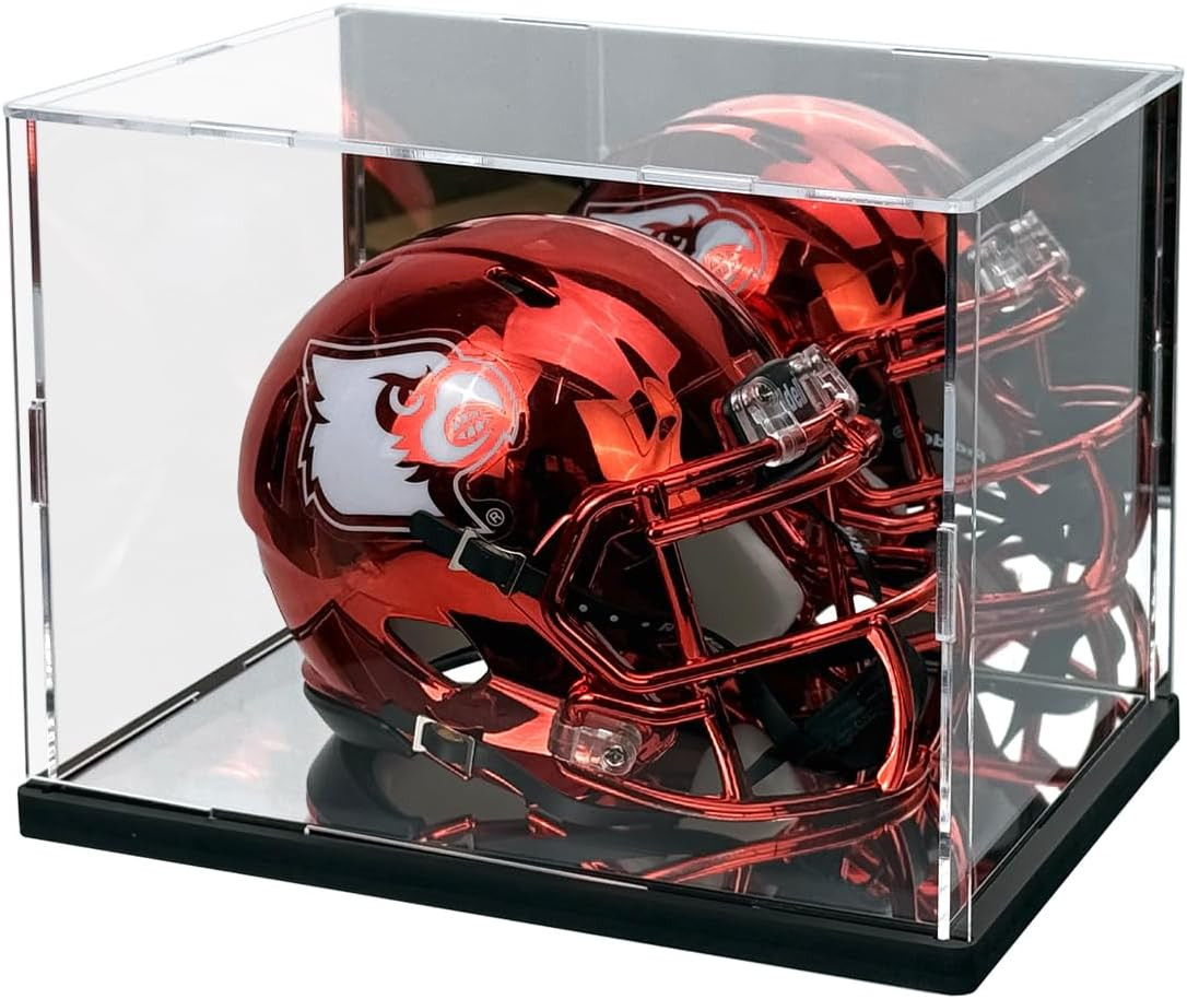 Mini Helmet Display Case with UV Protection & Mirror Back | Clear Acrylic