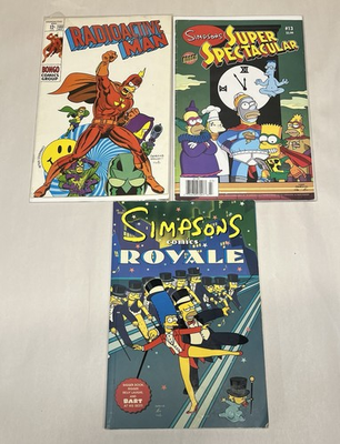#ad Lot of 3 Simpsons Comic Books Radioactive Man Super Spectacular #13 and Royale $20.00