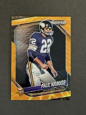 PAUL KRAUSE 2025 PANINI PRIZM BLACK FOOTBALL ORANGE SHIMMER VIKINGS SSP 28/60