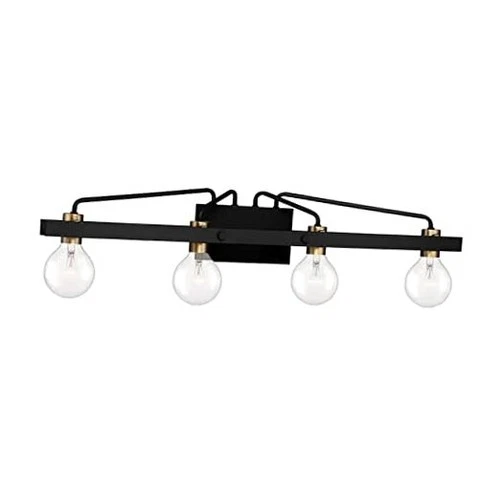  Ravella 4-Light Bathroom Vanity Light Fixture, Black, 94204-BK  - Picture 1 of 7