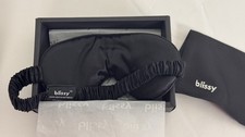 Blissy Black Silk Sleep Mask 22-Momme NEW Box Damage Tape Scrape