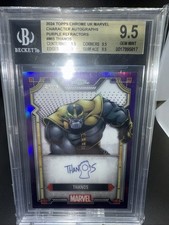 2024 TOPPS CHROME MARVEL THANOS #MI5 PURPLE REFRACTOR AUTO AUTOGRAPH /75 BGS 9.5