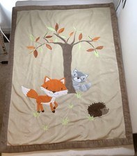 Koala Baby Fox Raccoon Plush Sherpa Baby Blanket 30x40 Cottage Woods Forest