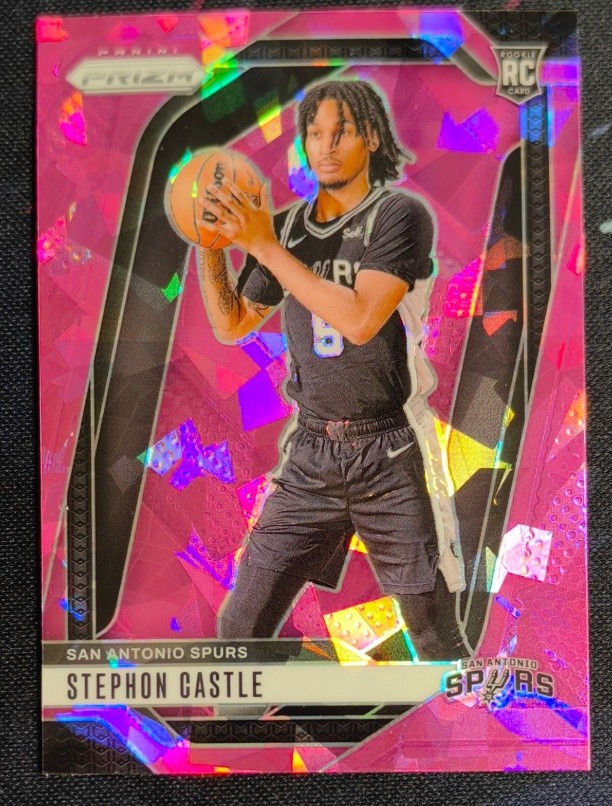 Stephon Castle 2024-25 Panini Prizm Pink Cracked Ice Prizm RC #234