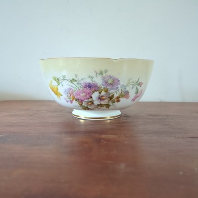 Hammersley & Co Victorian Floral Bone China Slop Bowl Abfallschale Kobalt & Gold