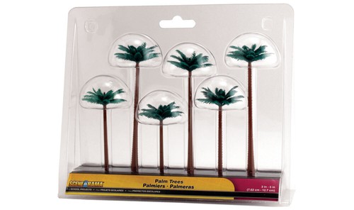 Woodland Scenics HO Palm Trees 4 to 5in Scene-A-Rama Diorama pkg(6) SP4152 - Picture 2 of 2