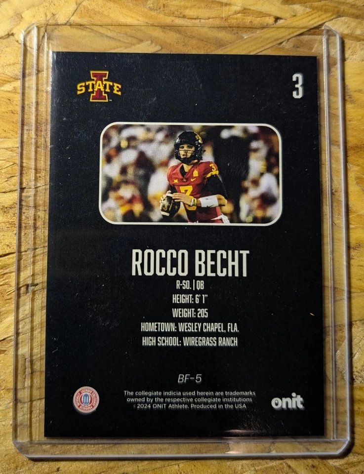 Rocco Becht 2024 ONIT Athlete Elite All White #5 Iowa State Cyclones - Image 2 of 2