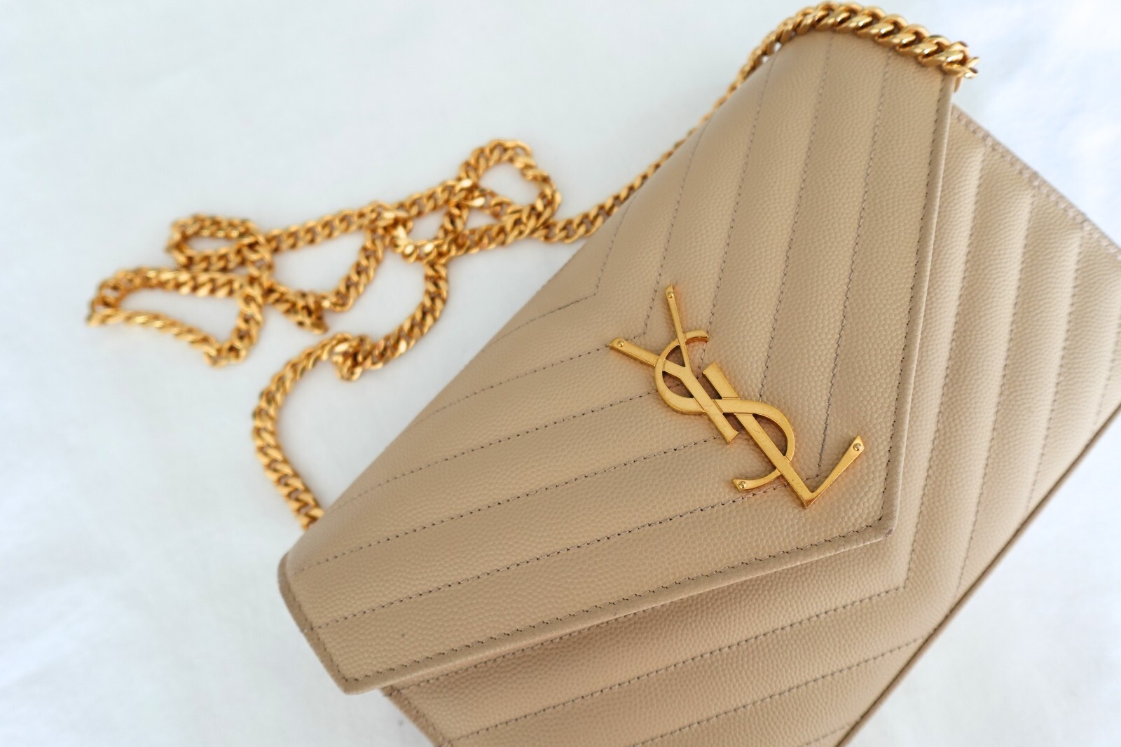 YSL Saint Laurent CASSANDRE ENVELOPE CHAIN WALLET IN … Gem