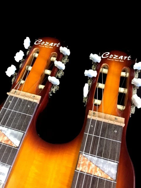 GUITARRA ELÉCTRICA LAP STEEL PERSONALIZADA DOBLE MÁSTIL 6/6 WESTERN SWING SUNBURST Foto 3 de 4