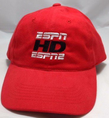 ESPN HD hat cap ESPN2 red adjustable strapback 100% cotton