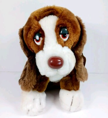 Russ Baxter The Bashful Basset Hound Dog Vtg Plush 7'' SadEyes Stuffed Animal Tag