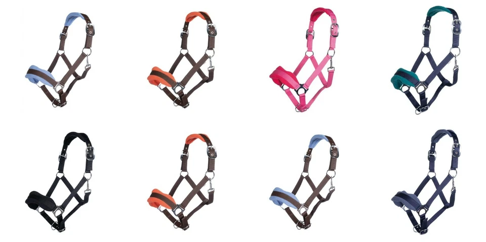 HKM Halfter -Lily- mit Fleece abgepolstertes Nasen- und Genickstück Viele Farben Neu