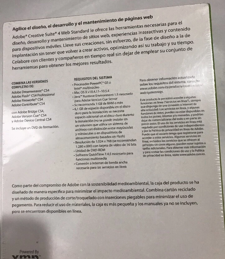 BRAND NEW Adobe Creative Suite 4Web Standard Upsell [Mac] (Spanish) PN:65007583 - Image 3 of 4