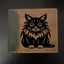 Cute Kitten Cat Leather Wallet Bifold Premium Quality NEW