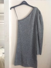 Topshop one shoulder metalic dress Size 10