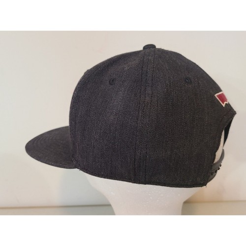 Levi's Leather Patch Hat Cap Denim Snapback Red Tag Dagger Mountain - Picture 9 of 24