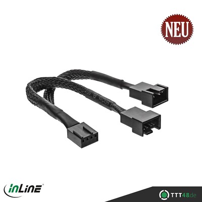 InLine  Y-Kabel für Lüfter PWM 4pol Molex 1 Stecker zu 2 Buchse schwarz 0,15m