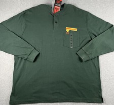 Wrangler Riggs Workwear Henley Shirt Mens 2XL Long Sleeve Green New NWT Flaw